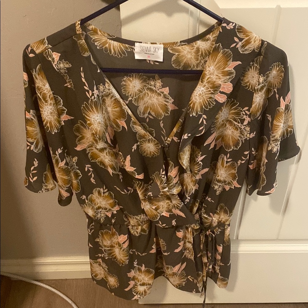 Sienna Sky Floral Wrap Blouse